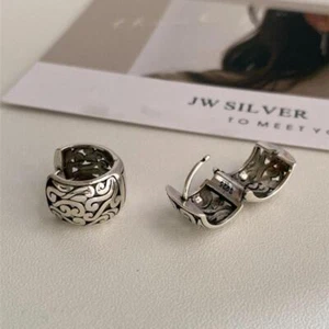 Orecchini donna moda argento sterling retrò filigrana orientale huggie - Foto 1 di 12