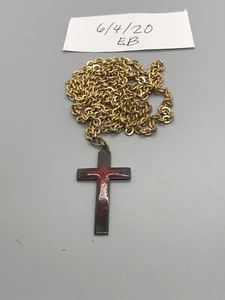 Vintage Goldtone Chain Cross Necklace - Picture 1 of 5