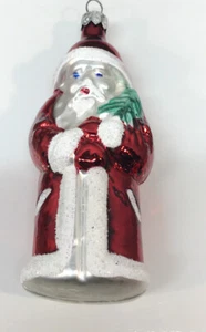 Old World Santa Christmas Tree Ornament Poland Glass - Imagen 1 de 9