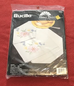 Fiesta Napkins Bucilla Home Decor Collection Stamped Cross Stitch Kit # 40850 - Picture 1 of 2