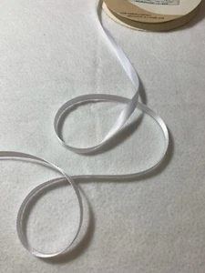 White Double Sided Satin Ribbon - 3/8" wide - 5 Yards - Polyester - Picture 1 of 3