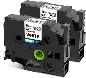 Cinta de etiqueta TZ TZe-241 18 mm 0,7" laminada para fabricante de etiquetas Brother P-touch PTD410 - Imagen 1 de 22
