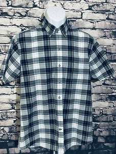 Camisa mediana Cutter Buck para hombre con botones a cuadros mangas cortas 100 % algodón suave - Imagen 1 de 10