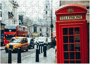 London Phone Box UK Britain A4 JIGSAW Puzzle Birthday Christmas Can Personalise