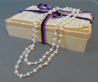 Freshwater Pearl Necklace Knotted Length 100 cm White 7mm Pink 3mm SA/ML
