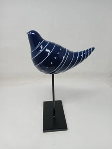 10"in. Contemporary Cobalt Blue Bird Sculture - Picture 1 of 4