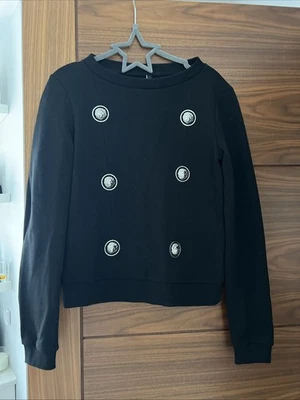 Black Versus Versace Size XS Black with Silver Embelem Logo Jumper Sweater - Image 1 of 4