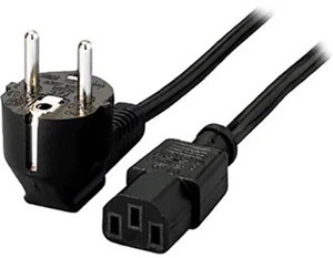 Equip Netzkabel Anschl. Schukon. 1, 80m gewinkelt Schwarz Polybeutel - Afbeelding 1 van 2