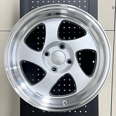 15" IPW 014 SWIRL TMB STYLE SILVER WHEELS RIMS 4X100 15X8 +20 AGGRESSIVE FIT - Imagem 1 de 2