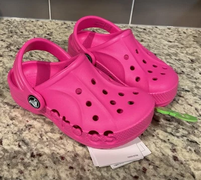 CROCS Baya Kids Clogs Toddler Sz 9c /EUR 25 - 26 PINK 207012-6QQ NWT - Image 1 of 4