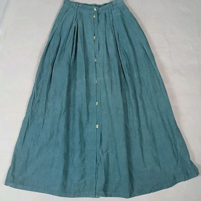 Винтажная 90-х Outback красный вельвет юбка бирюзовый Academia колледжа Cottagecore размер 2 - Изображение 1 из 4