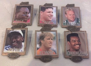 1994 Action Packed NFL Pins - Rice, Young, Irvin, Elway & More - Lot Of 6 - Picture 1 of 2
