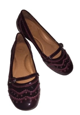 Nurture Hazelnut Burgundy Leather Mary Jane Shoes Womens Size 6 Ballet Flats - Image 1 of 4
