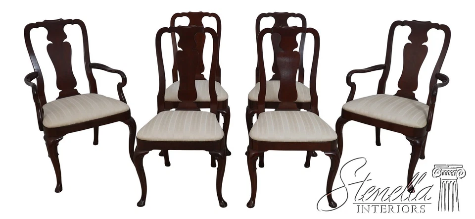 L70939: Juego de 6 sillas de comedor KINDEL Queen Anne caoba Foto 1 de 4