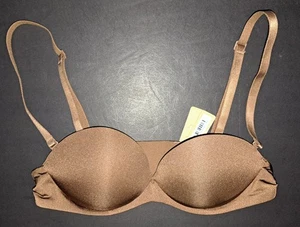 💕SKIMS Ultimate Padded Pushup Push Up Teardrop Trägerloser BH Braun JASPER 32A - Bild 1 von 9