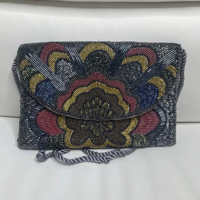 De Colección Art Deco Boho Brillante Cuentas Bolso de Hombro Cartera Noche Cóctel Mediados de Siglo Foto 1 de 4