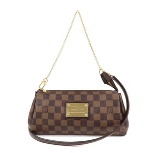 Louis Vuitton Damier Eva 2Way Hand Shoulder Bag Damier Ebene N55213 Used F/S - Picture 1 of 24
