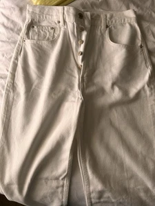 $295 Triarchy Women's White Ms Onassis High-Rise Wide-Leg Jeans Pants Size 26 - Picture 1 of 3