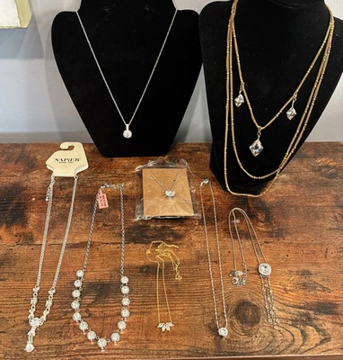 8 Crystal CZ Necklaces Napier Chicos Lia Sophia Premier Design Avon Paparazzi - Image 1 of 4