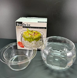Dip Bowl Keep Cold Dips on Ice 16 Oz Chiller Clear Acrylic Prodyne AB-64 - Picture 1 of 6