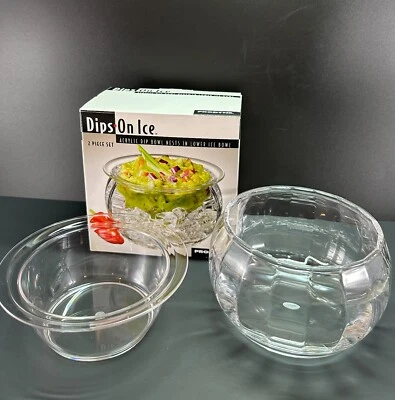 Dip Bowl Keep Cold Dips on Ice 16 Oz Chiller Clear Acrylic Prodyne AB-64 - Image 1 of 4