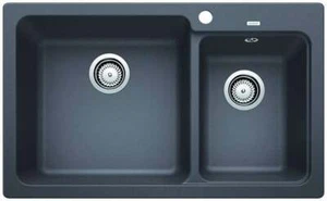 Blanco 1 & 1/2 Rock Grey Double Bowl Inset Granite Sink NAYA8GK5 526828 - Picture 1 of 2