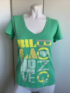 Women’s size small Billabong Love green V-neck short sleeve T-shirt - Picture 1 of 4