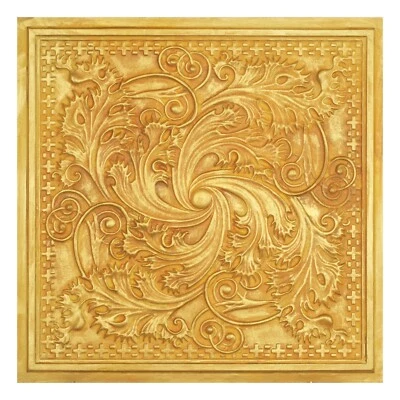 Decorative Tin Ceiling Tile Aged Artwork Panels for Cafe Club PL62 Golden 10pcs - Image 1 of 4