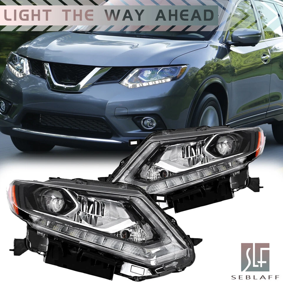 Faros LED de alta configuración cromados izquierda+derecha para Nissan Rogue 2014-2016 Foto 1 de 4