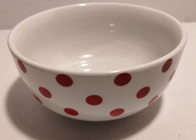 Single Pfaltzgraff Kenna Red Polka Dot Soup Cereal Bowl 11104077 Porcelain - Image 1 of 4