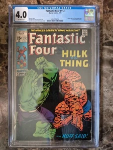 Fantastic Four #112 CGC 4.0 1964 Stan Lee Classic Hulk Battle Cover - Foto 1 di 4