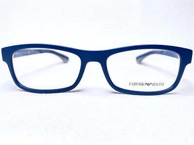 NEW Emporio Armani EA3037 5263 Mens Matte Blue Rectangle Eyeglasses Frames 54/17 - Изображение 1 из 4