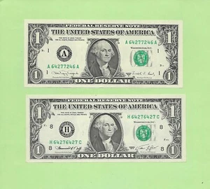 '6427 7246 & 6427 6427' .. PASSEND .. UNZIRKULIERT $1 RADAR & REPEATER 1-TRUE A-A - Bild 1 von 2