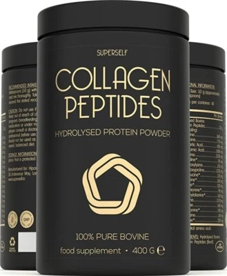 Collagen Powder 400g - Hydrolysed Collagen Peptides - 100% Pure Bovine - Protein