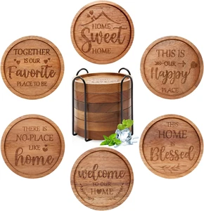 Best House Wärmende Geschenke Akazie Holz Untersetzer für Getränke Couchtisch Untersetzer - Bild 1 von 2