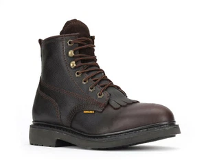 Herren Boondocks braun 6" runde Zehenpartie WP Leder Arbeitsstiefel BA 617 Größe 5-13 (D, M) - Bild 1 von 5