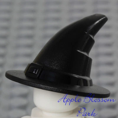 NUEVO Lego Minifigura SOMBRERO BRUJA NEGRO -Castle Kingdom Hechicero Diablo Mago Head Gear Foto 1 de 4