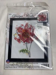 Design Works Crafts #2970 Rosa Blumen gezählt Kreuzstich Bild Kit 8"X10" - Bild 1 von 5