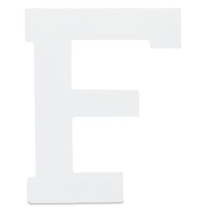 Courier Font White Color Wooden Letter F (6 Inches) - Picture 1 of 2