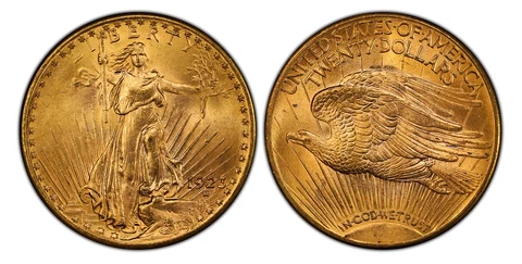 1923-D AV $20, Double Eagle. PCGS MS65+ Saint-Gaudens Denver IGWT KM 131 Cover