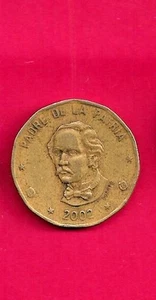 DOMINIKANISCHE REPUBLIK KM80.2 2002 SS-SEHR SCHÖN-SCHÖNE GROSSE PESO MÜNZE - Bild 1 von 1