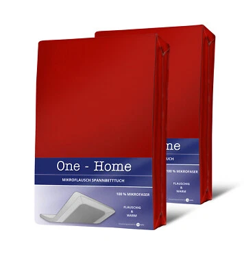 2er Set Spannbettlaken 140-160x200 cm Winter Flauschig rot Fleece Warm Bettlaken - Bild 1 von 4