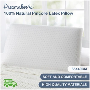 Dreamaker Standard Latex Pillow Luxurious Natural Organic Textiles Pillow Hotel - Picture 1 of 5