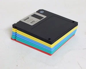BASF Rainbow 2HD Dos Formatted High Density 1.44MB 3.5 Micro Floppy Discs 9x - Picture 1 of 1