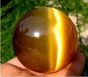 60MM + STAND Beautiful ASIAN QUARTZ TIGER EYE CRYSTAL HEALING BALL SPHERE - Picture 1 of 3