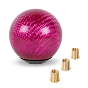 Real Carbon Fiber Ball Shape Manual MT Gear Shift Shifter Knob Universal Car - Picture 1 of 13