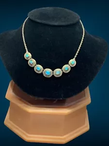 Collana Opale Fuoco Argento Sterling 21 Grammi 15,5"" Choker - Foto 1 di 11