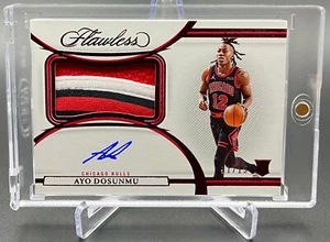 2021-22 Ayo Dosunmu /15 Flawless Ruby RPA 3-Color Patch On Card Auto RC Rookie - Bild 1 von 6
