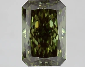3.13 CT Emerald Cut IGI Certified Fancy Green Lab Created Diamond VS1 Clarity - Picture 1 of 2
