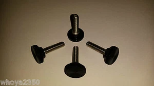 1/4-20 x 1" (4 piezas) Cabeza de plástico arrugada de largo, tornillo de pulgar de acero inoxidable - Imagen 1 de 2
